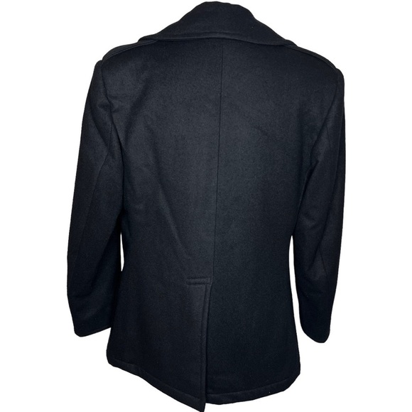 DSCP Quarterdeck Black Wool Navy Pea Coat Overcoat Size 14R US Enlisted Military - Picture 4 of 16